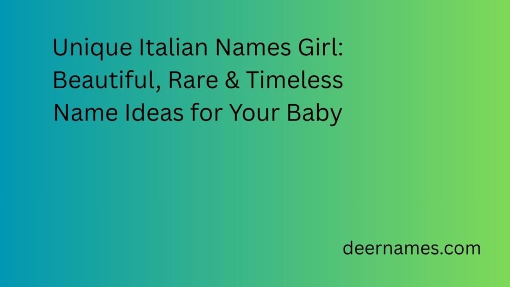 unique italian names girl