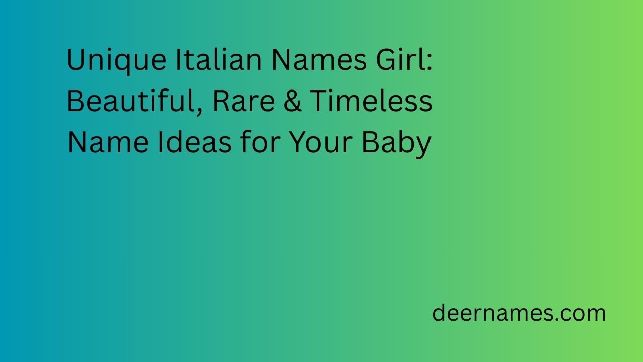 unique italian names girl