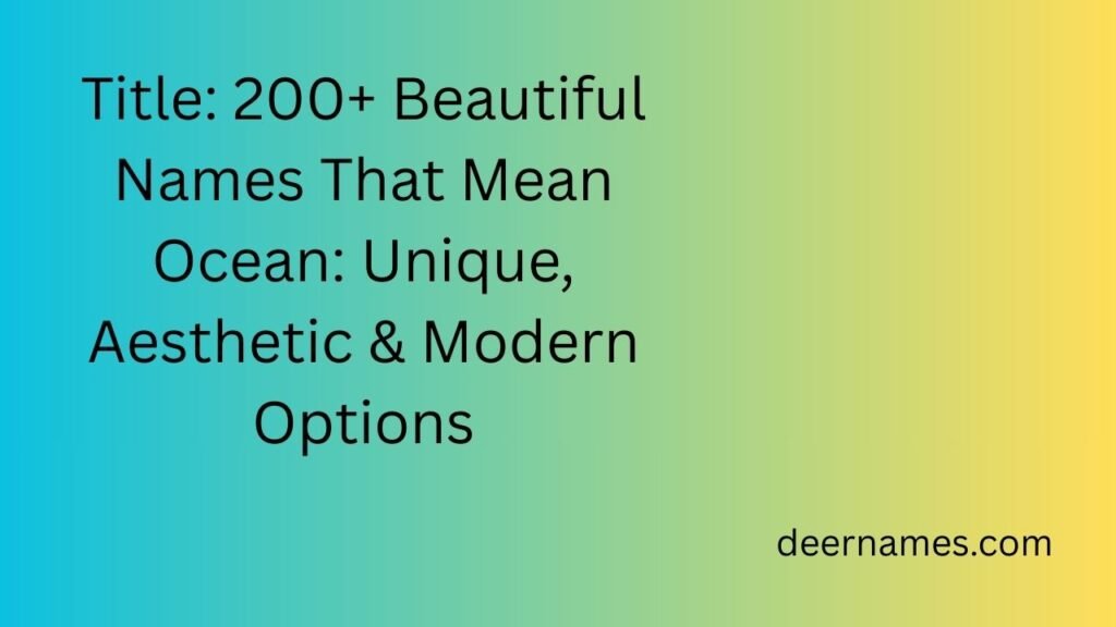 names that mean ocean