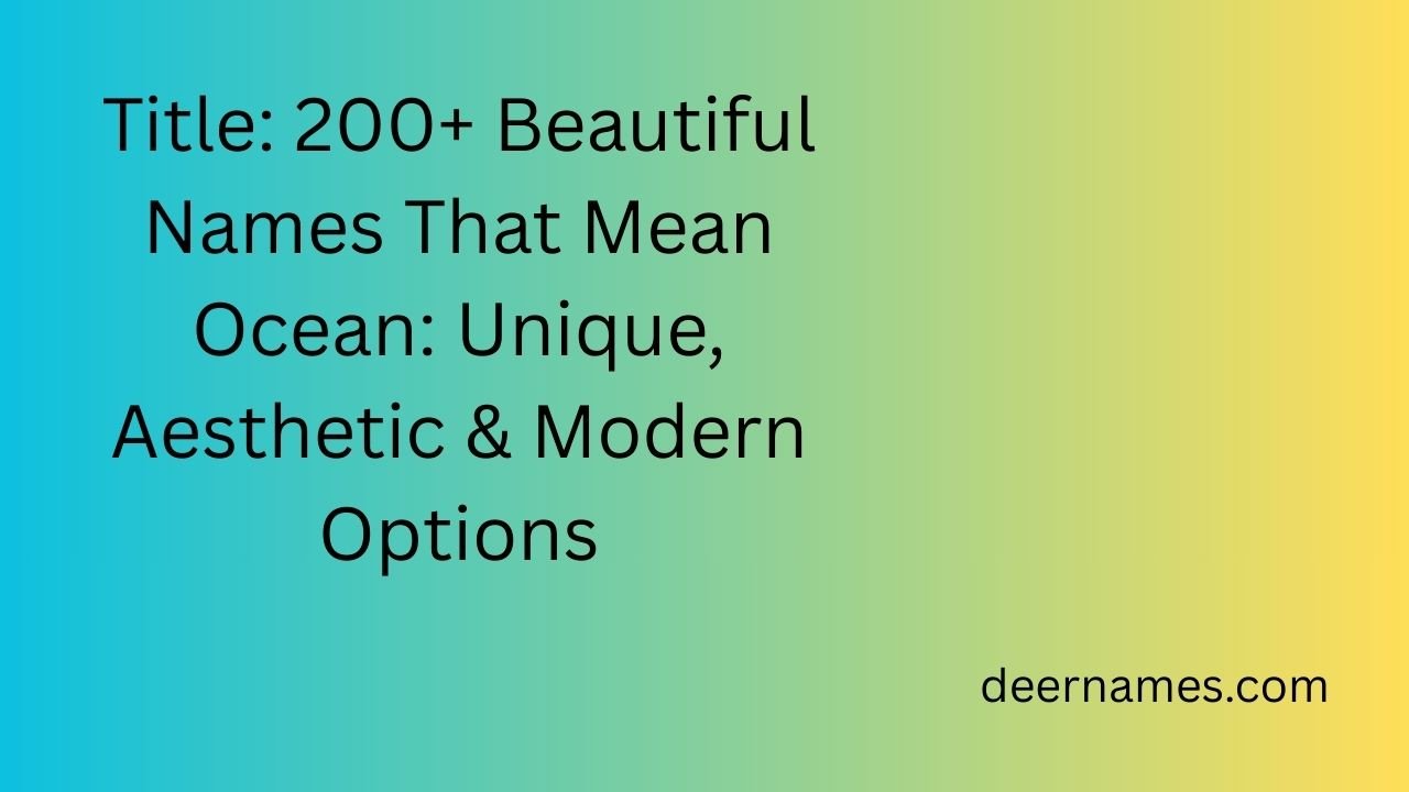 names that mean ocean