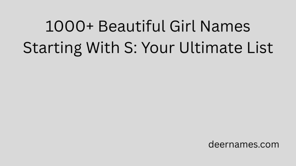 girl names starting with s