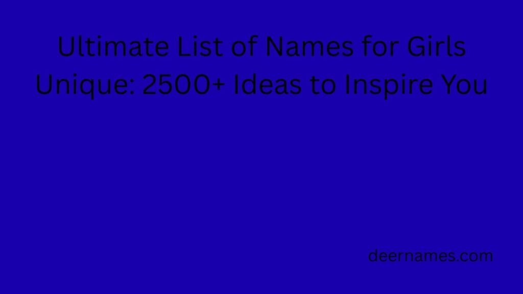 names for girls unique