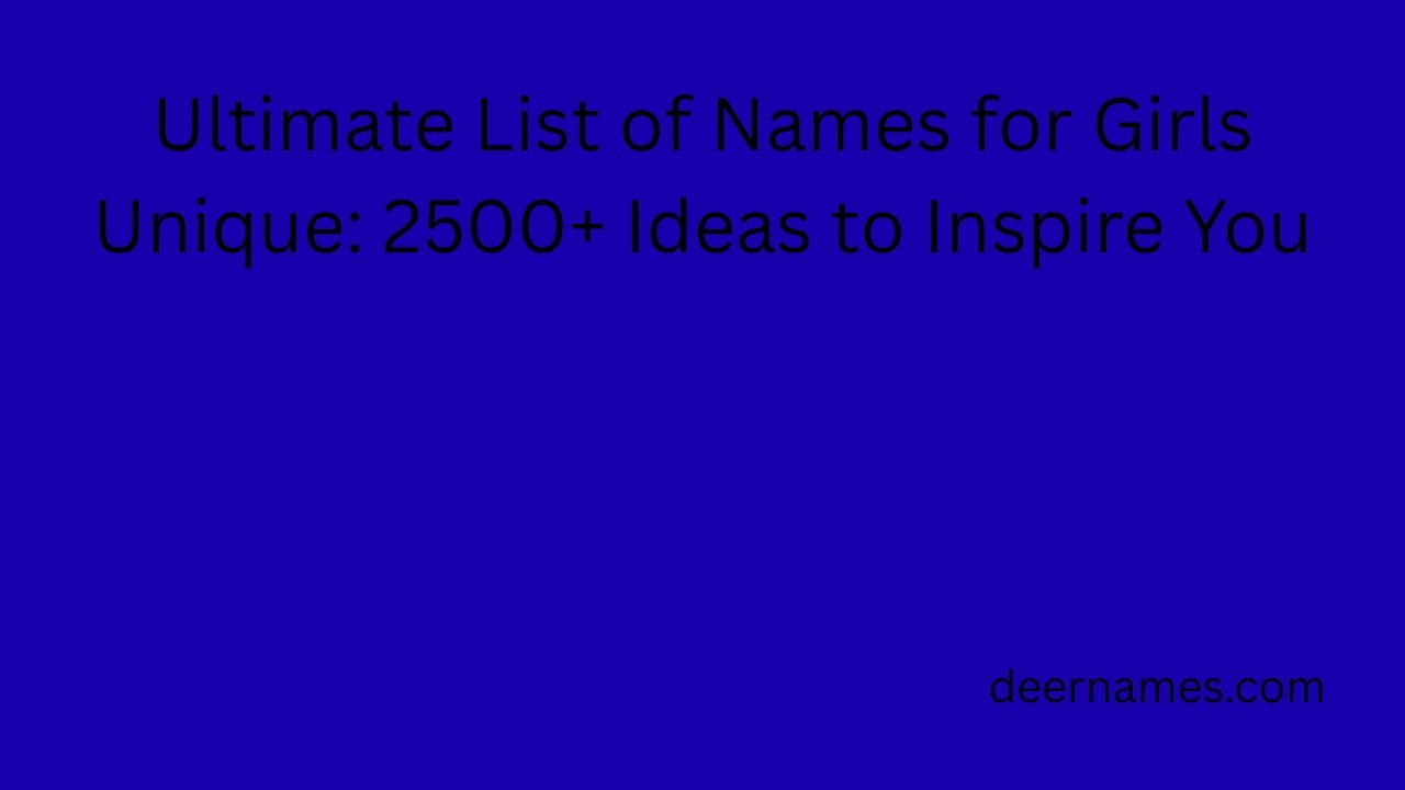 names for girls unique