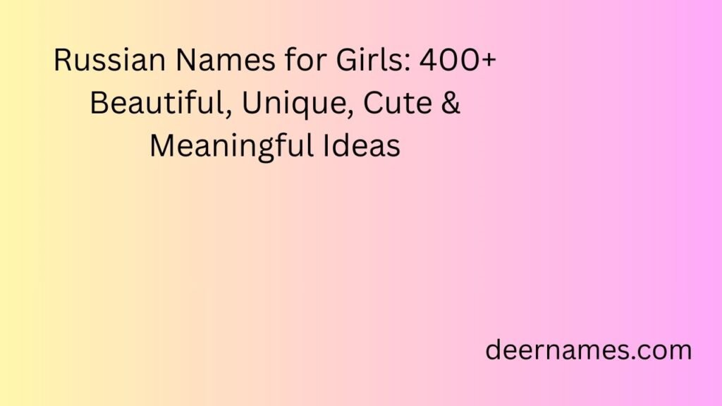 russian names for girls