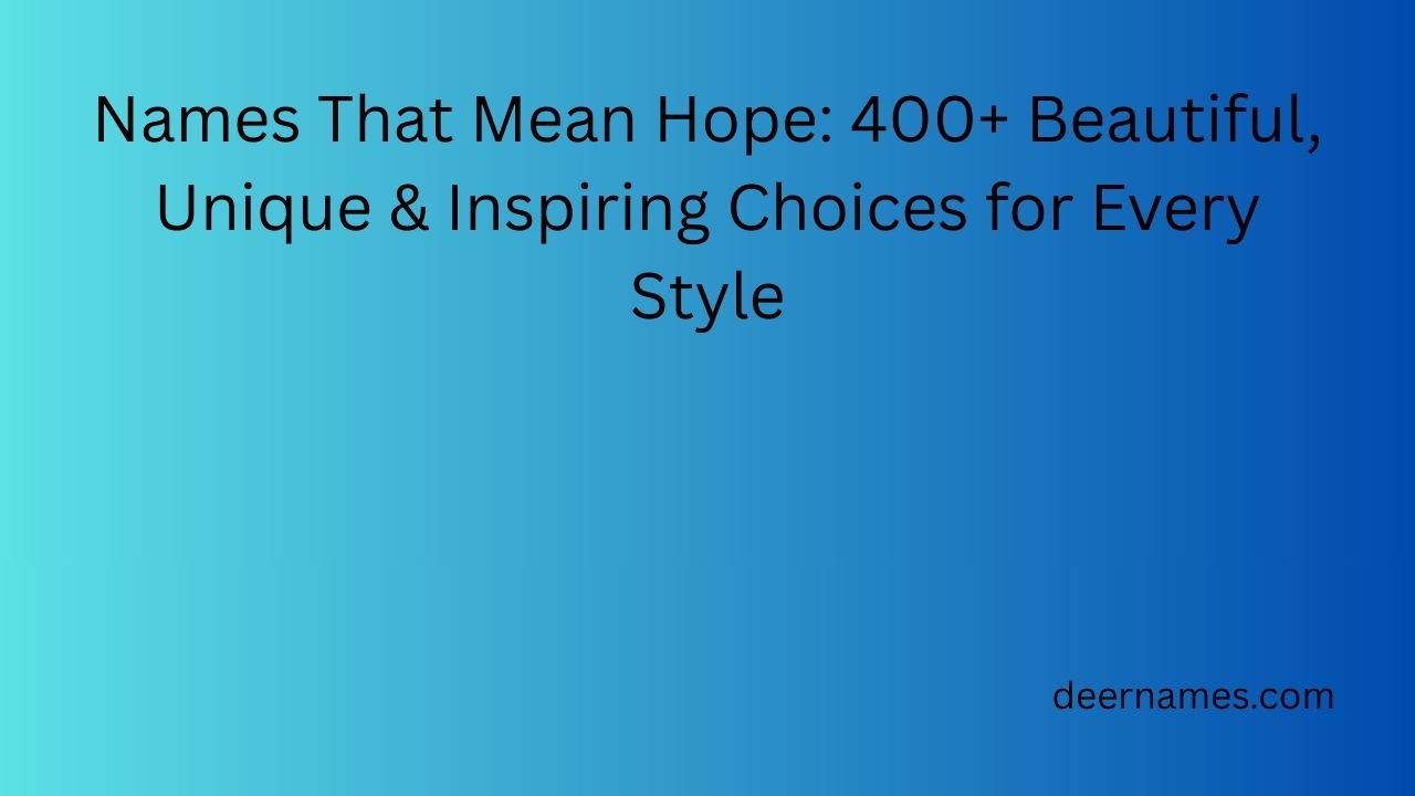 names that mean hope