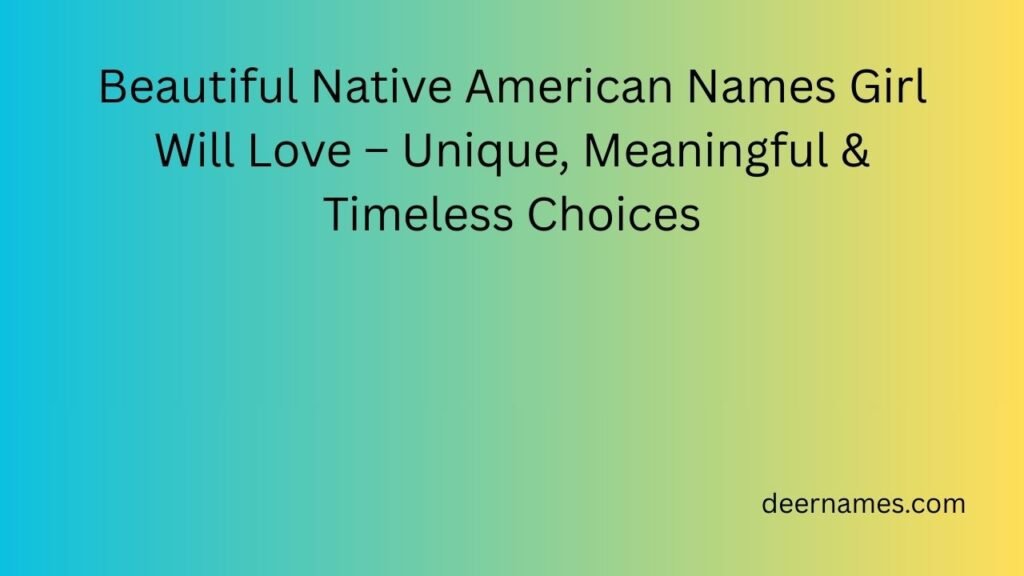 native american names girl