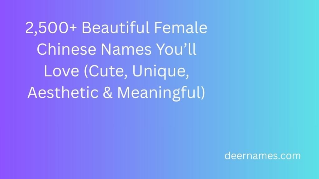 female chinese names