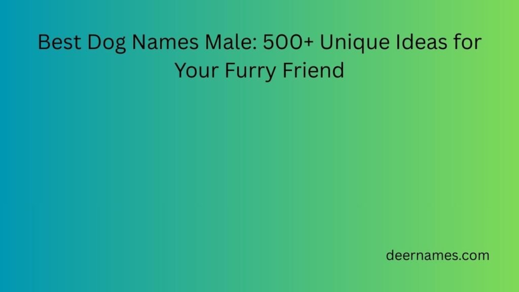 best dog names male