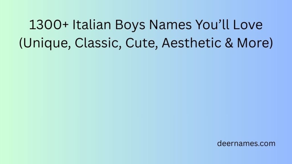 italian boys names