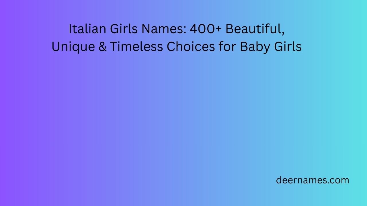 italian girls names