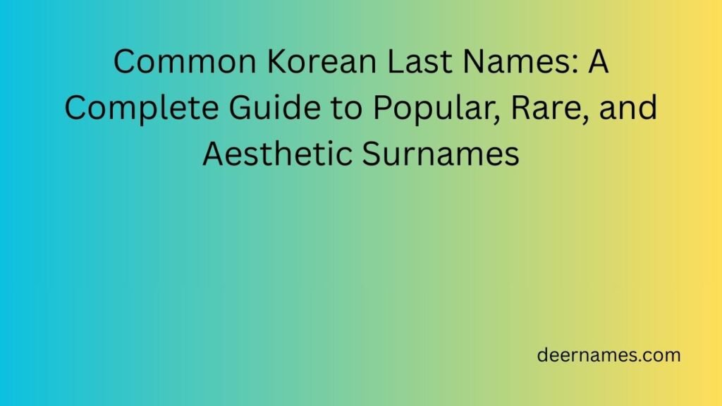 common korean last names