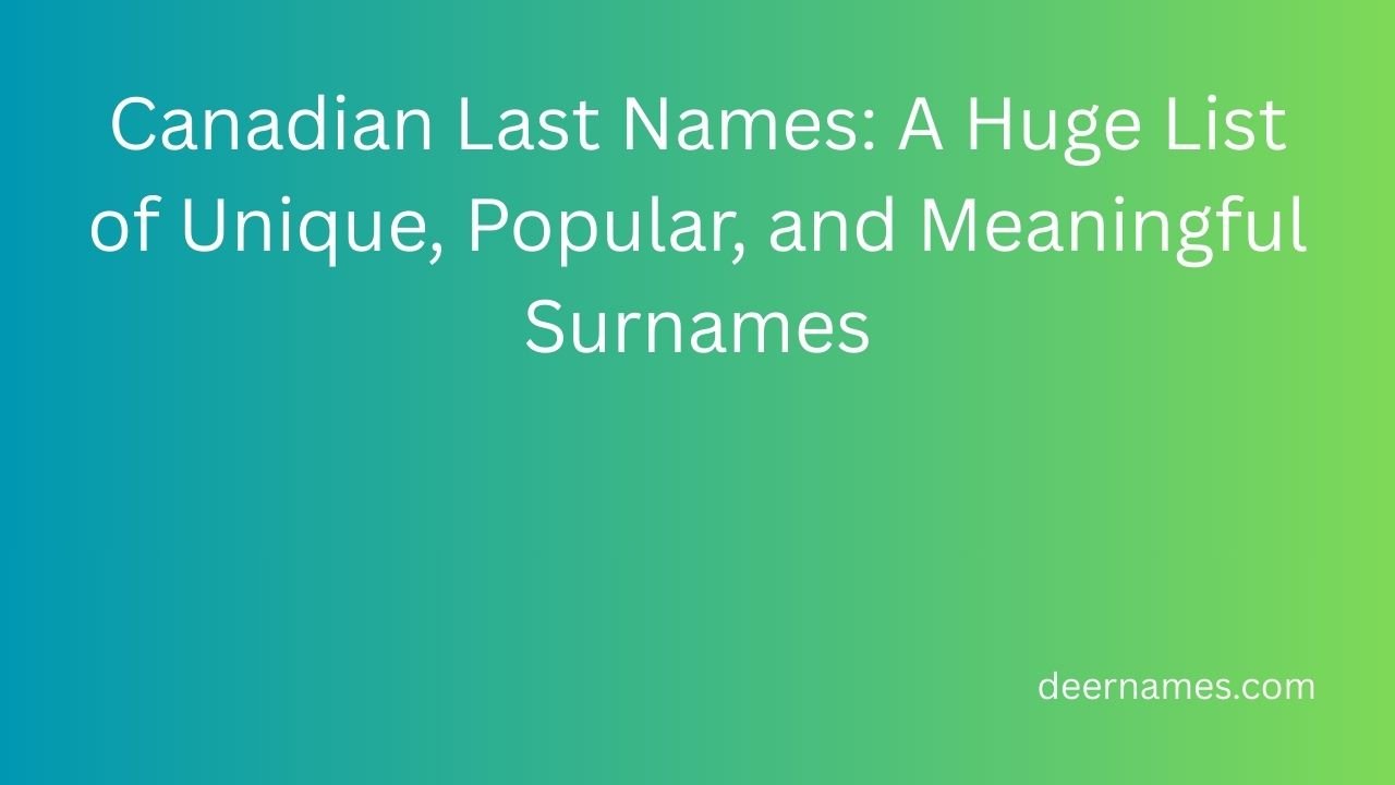 canadian last names