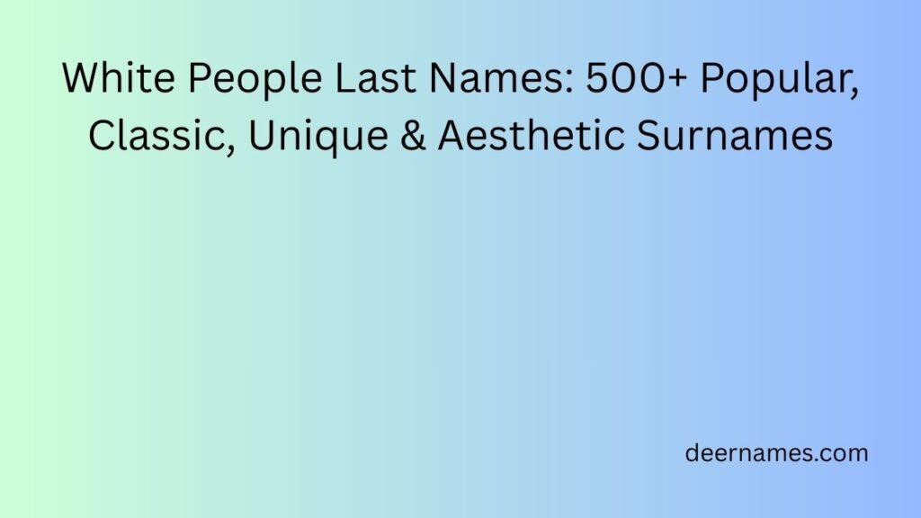 white people last names
