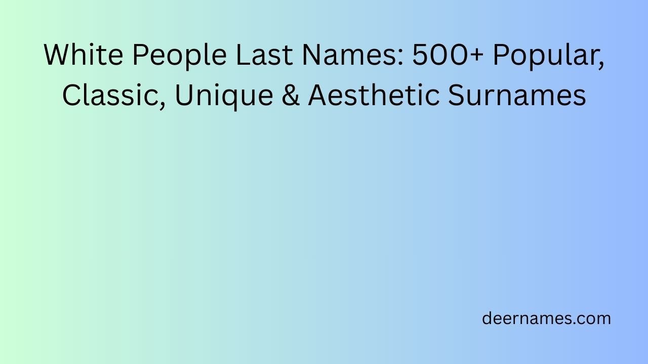 white people last names