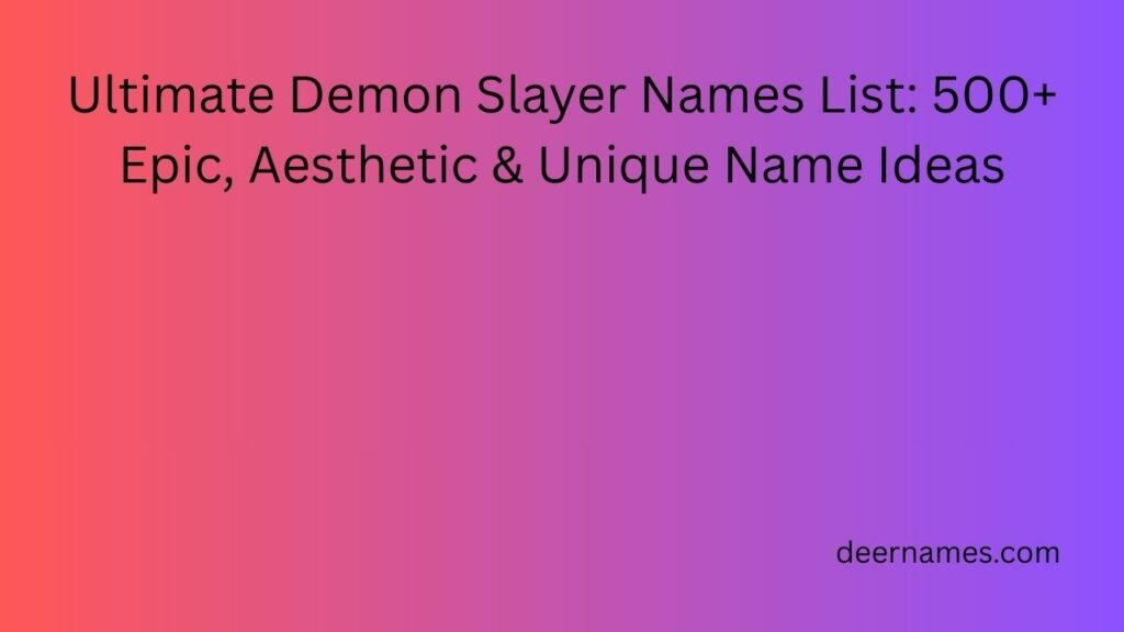 demon slayer names