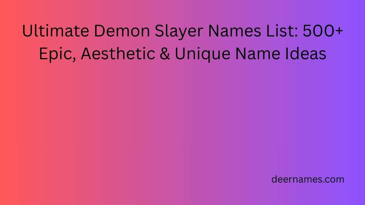 demon slayer names