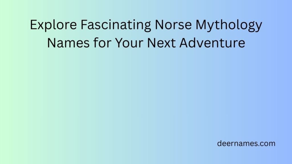 norse mythology names