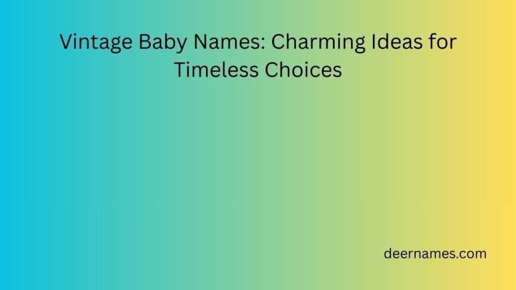 vintage baby names