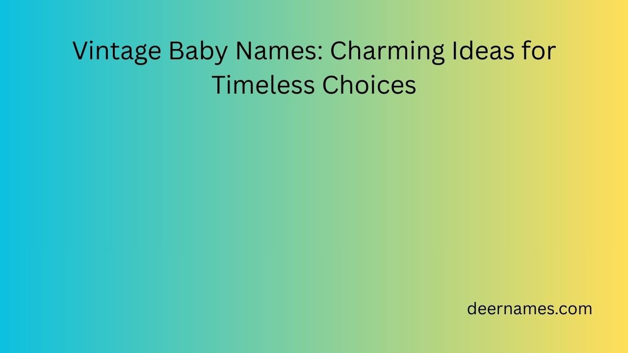 vintage baby names