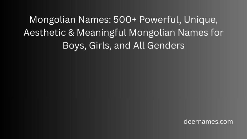 mongolian names