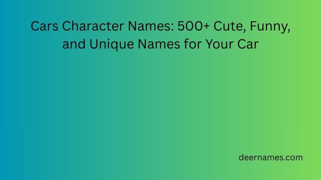 cars character names