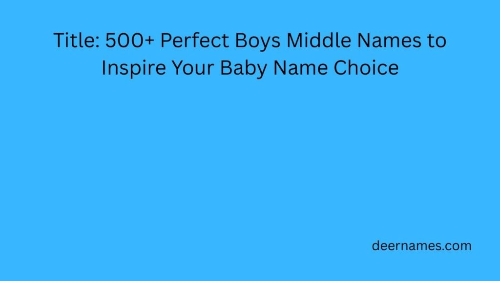 boys middle names