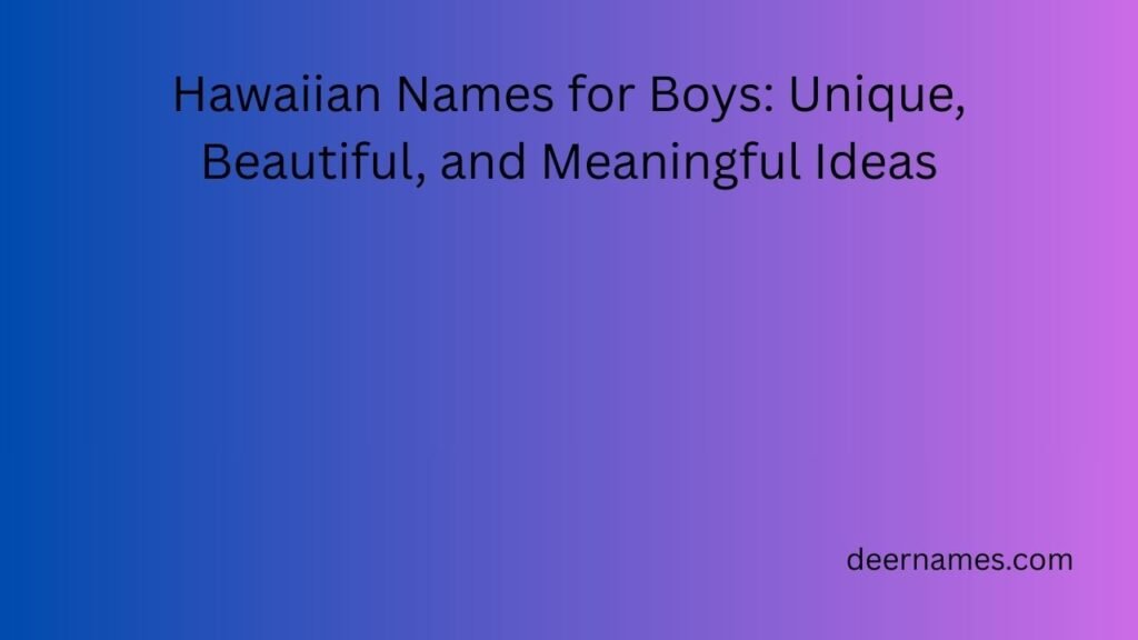 hawaiian names for boys