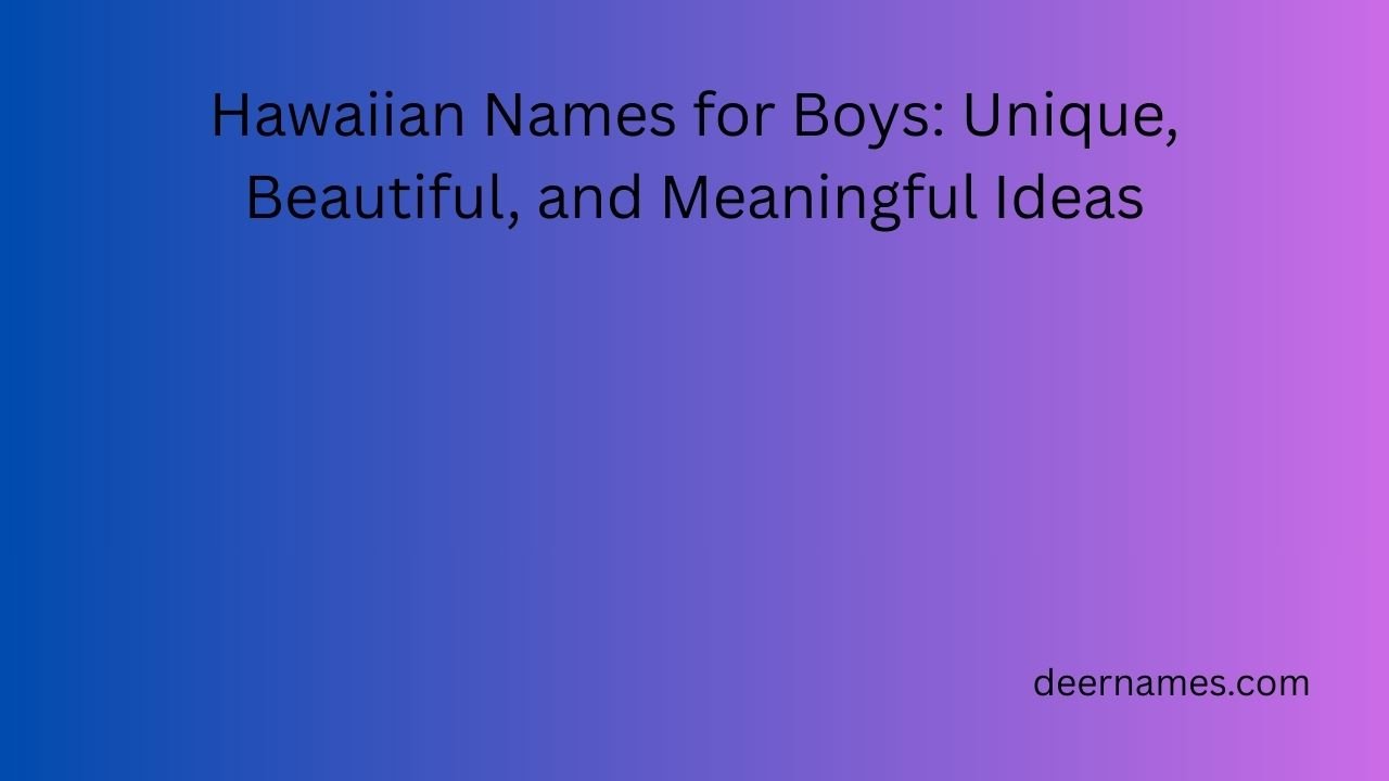 hawaiian names for boys