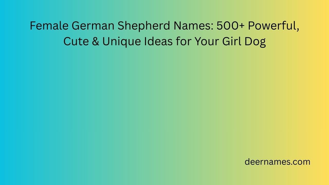 female german shepherd names