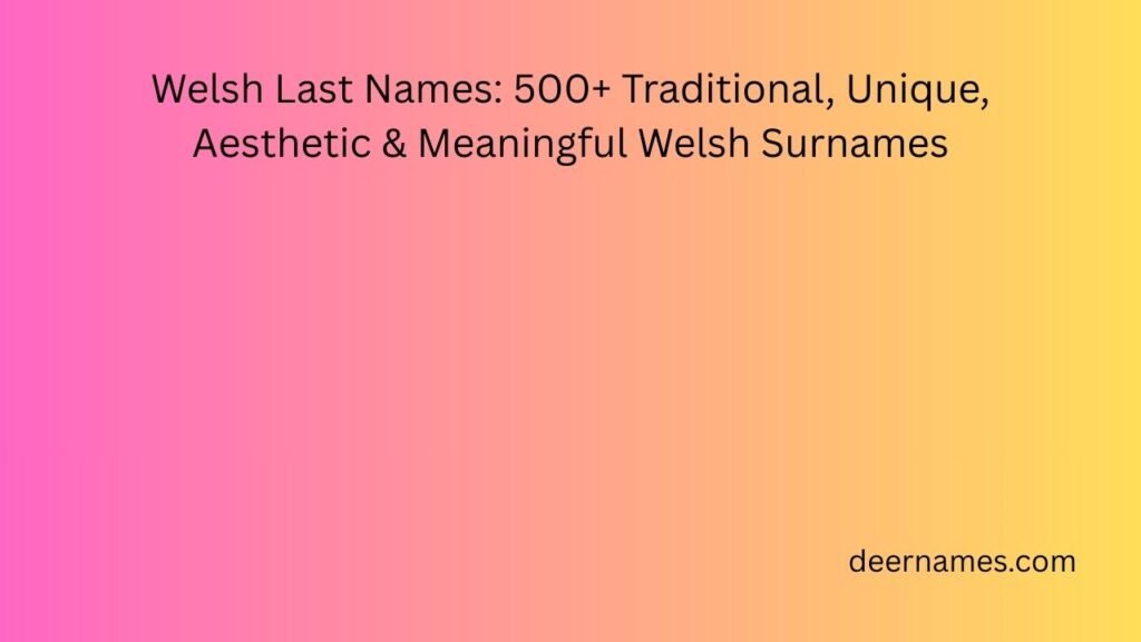 welsh last names