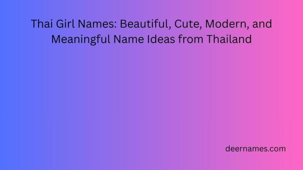 thai girl names