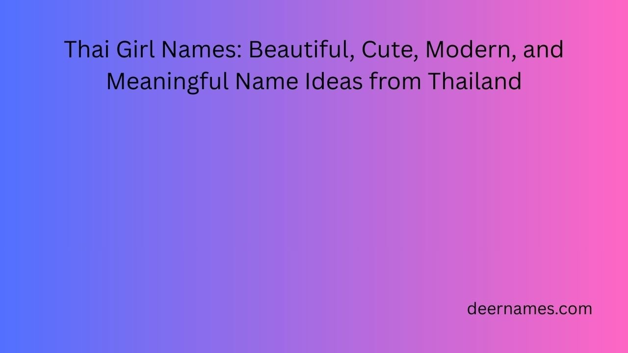 thai girl names