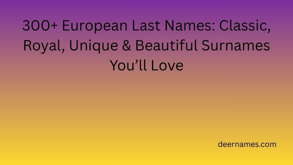 european last names