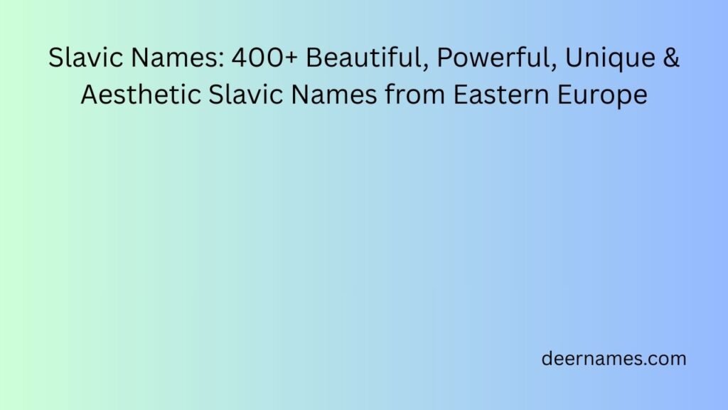 slavic names