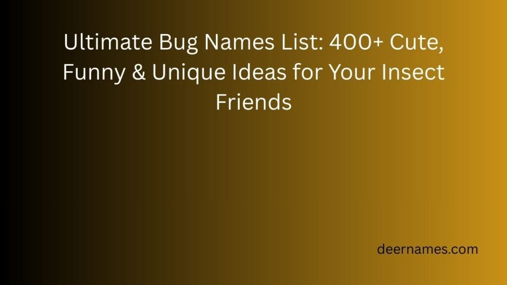 bug names