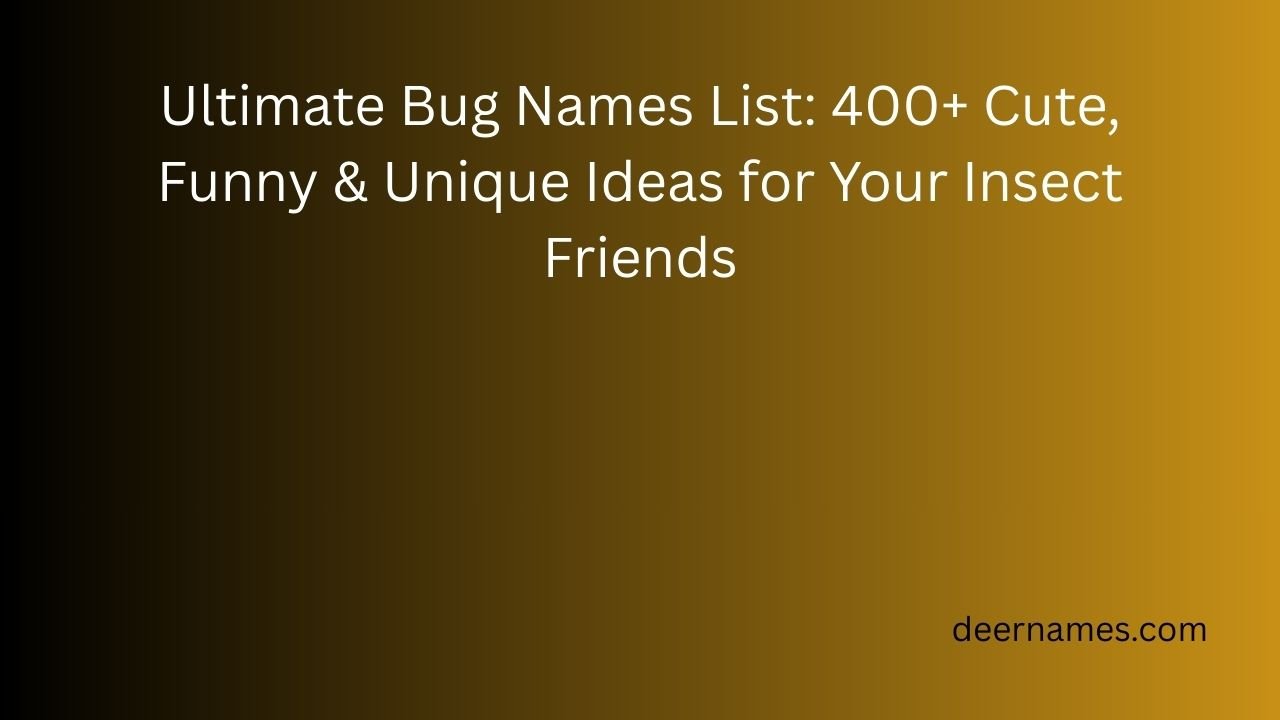 bug names