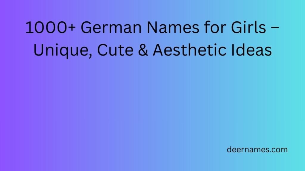 german names for girls