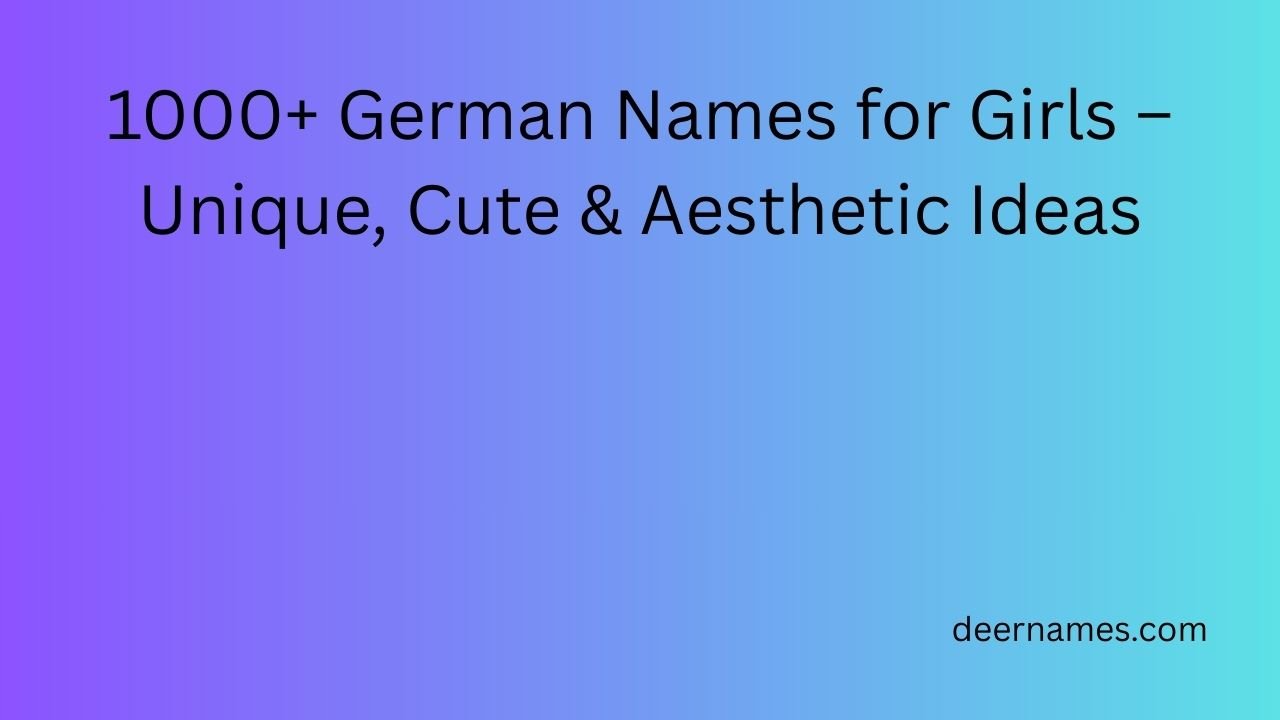 german names for girls