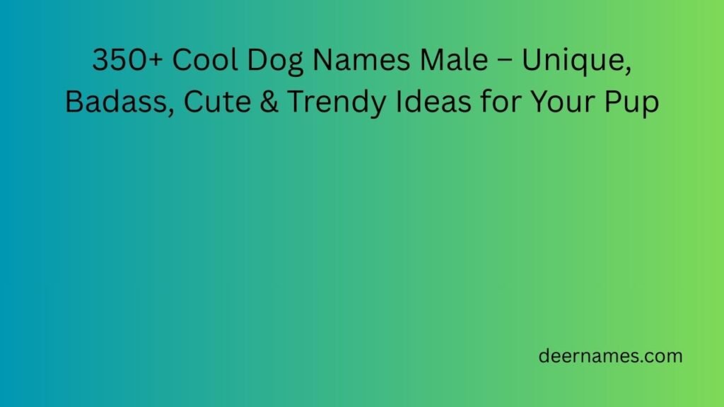 cool dog names male