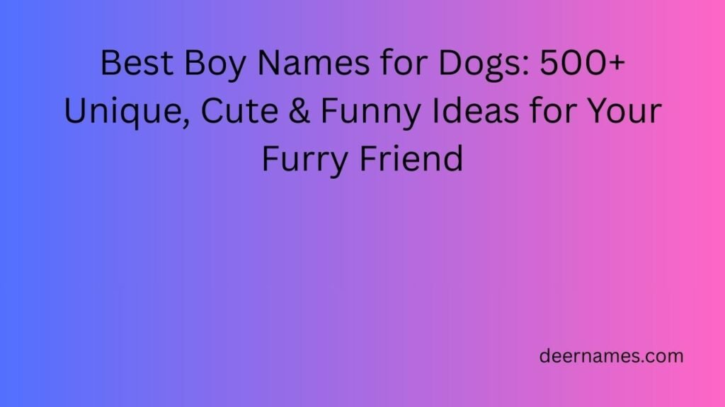 boy names for dogs