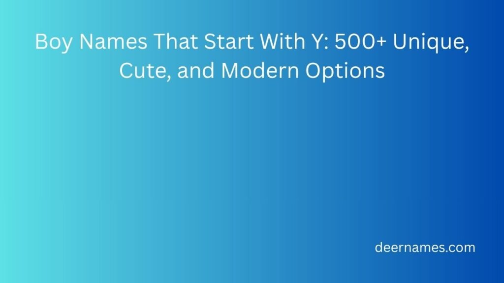 boy names that start with y