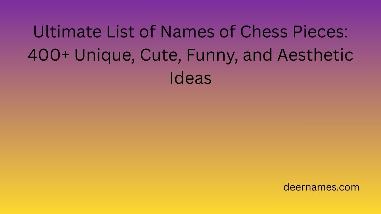 names of chess pieces