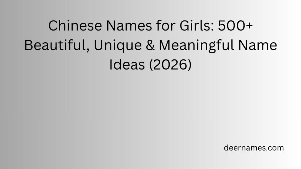 chinese names girl