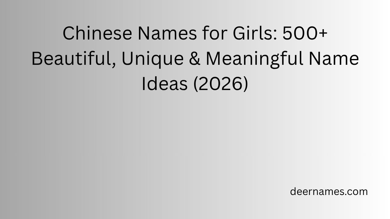 chinese names girl