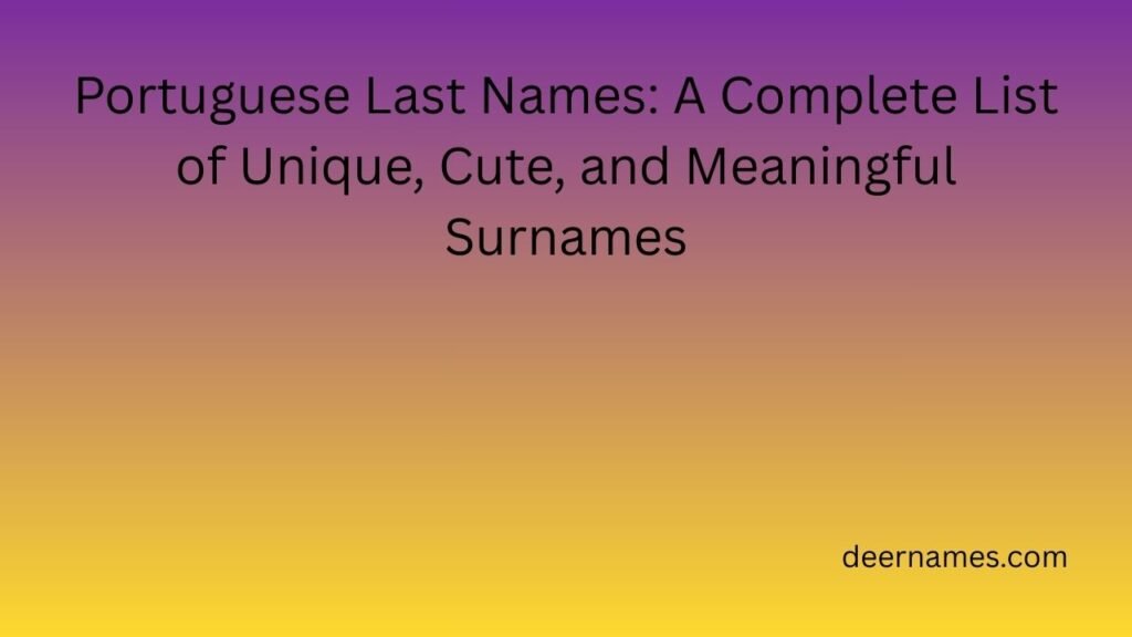 portuguese last names