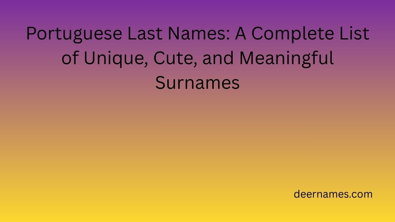 portuguese last names