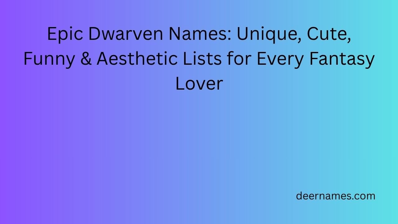 dwarven names