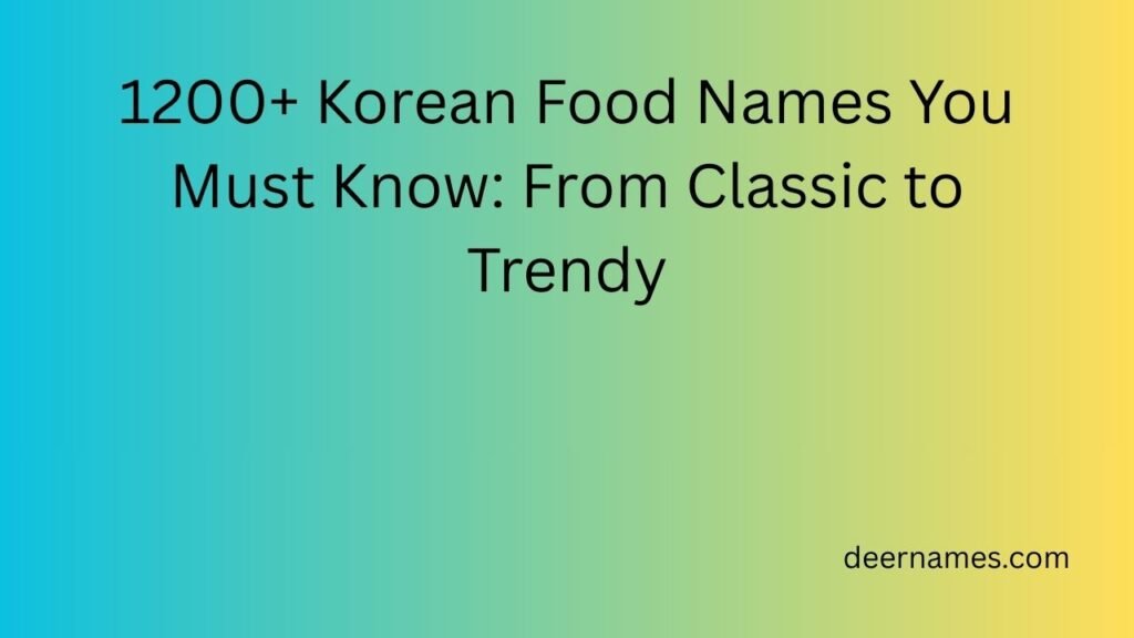 korean food names