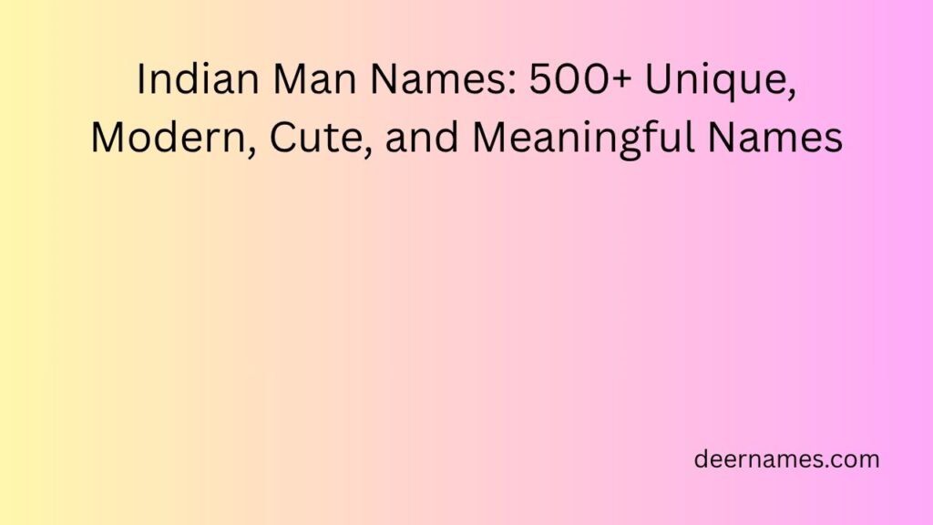 indian man names