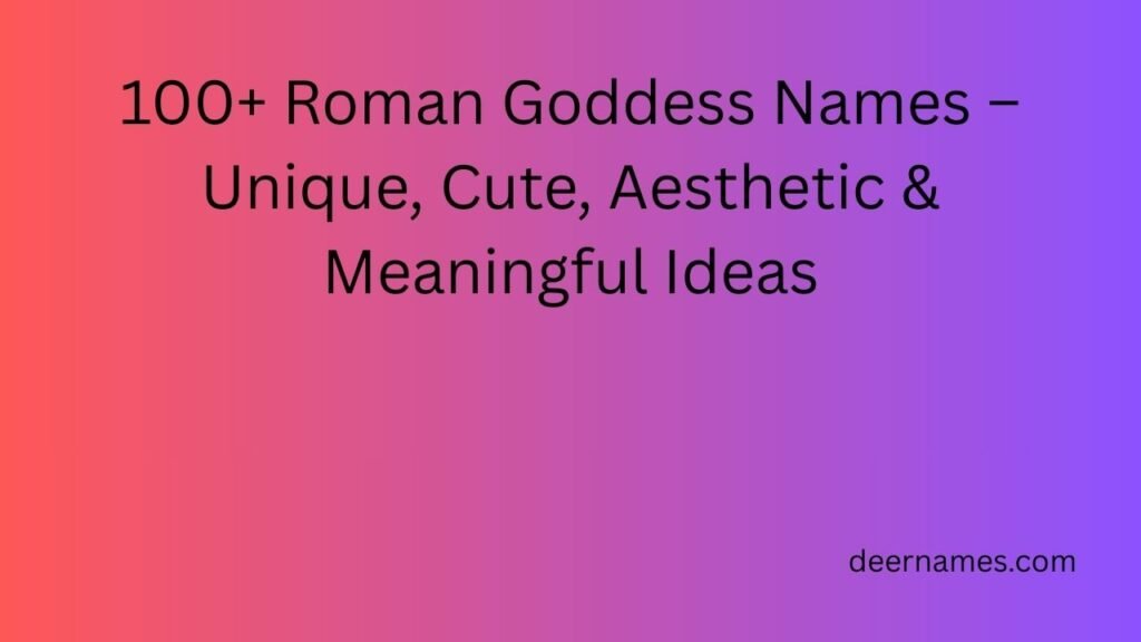 roman goddess names